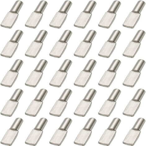 LaBlanc - 120 pcs Upport Ttagere, Taquet Etagere 5mm, Cheville de Support Goupille Etagere en Métal Nickelé Plaqué Forme de Cuillère, Étagère Broches pour Meubles Placard Bibliothèque (1/5)
