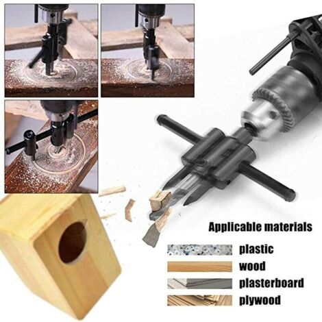CCYKXA Scie cloche réglable, foret réglable Foret à bois de 30 à 120 mm pour percer des trous dans le plâtre en bois