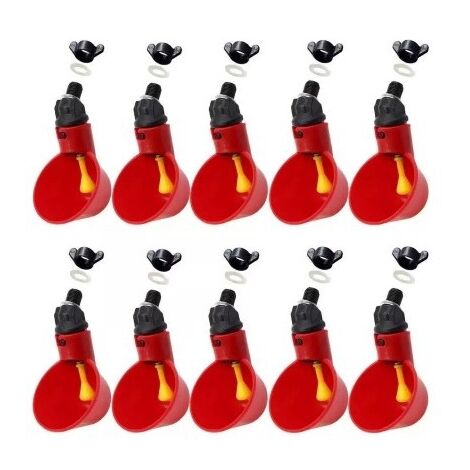 10 PCS Abreuvoir Poules Abreuvoir à Poulet en Plastique Automatique Abreuvoir à volaille Kit Distributeur d'eau Potable Bols Systèmes d'alimentation en Eau pour cailles d'oiseaux Pigeon Poulet LAOA (1/4)