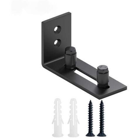 Lot de 2 guides de sol pour porte de grange coulissante - Noir - arniture de porte coulissante (1/4)