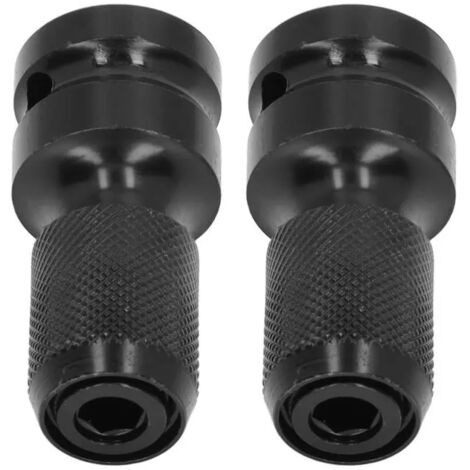 Lot De 2 Adaptateurs De Douille 1-2" Carré à 1-4" Hexagonal, Convertisseur De Mandrin à Libération Rapide Pour Clé à Cliquet (1/2)