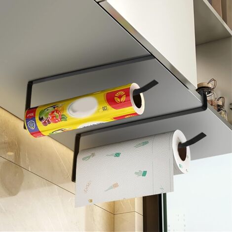 Porte-rouleau Essuie-tout Magnétique Sans Perçage - Acier Inoxydable, Pour Réfrigérateur Ou Armoire Métallique (noir)