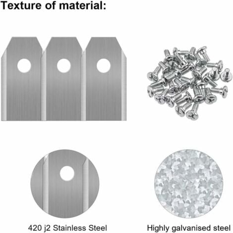 45 x Lames de Couteau en Titane pour Toutes Les Tondeuses Robotiques Husqvarn/Automower/ Yardforce/Gardena(3g-0.75mm) Avec 45 Vis, Lames de Rechange pour Modèles 105,310,315,320,420,430x,r40i