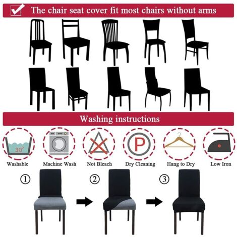 Lot De 6 Housses De Chaise Stretch Rouges - Extensibles Pour Salle à Manger (Dossier Haut)