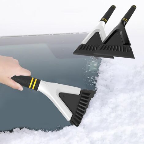 Petite pelle à neige pour voiture, grattoir ergonomique antidérapant, outils de déneigement multifonctionnels pour l'hiver, pour voiture, maison et voyage (blanc) (1/5)