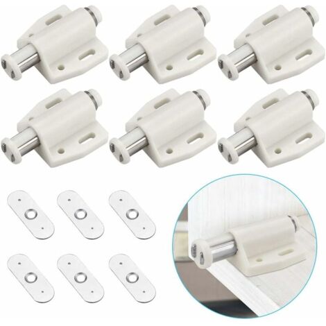 LAOA 6pcs Ouvre-porte à pression magnétique Snapper magnétique Meubles Ressort Snapper Magnet Fermeture Push to Open Magnet Pressure Snapper pour portes d'armoires, bibliothèques, tiroirs (1/5)