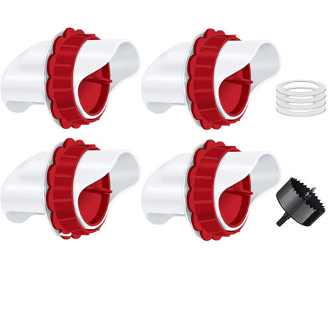 LAOA Mangeoire Poules, Mangeoire Poule Automatique, 4 Ports DIY Mangeoire à volaille Gravité Kit pour Seaux Tonneaux Bacs (1/5)