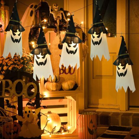 LAOA 5pcs Décoration Halloween Extérieur, à Suspendre Chapeau de Sorcière Éclairé Guirlandes Lumineuses pour Chapeau de Sorcière Halloween Suspendu Fantôme pour Cour Arbre Jardin Mur Plafond 4520cm (1/5)