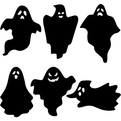 LAOA Halloween Decoration Effrayante,6 Pièces 40x30cm Suspendu Fantôme de Maison Hantée à Suspendre Panneau de Signalisation pour Déco Exterieur Intérieur Jardin Cimetière Pelouse (1/5)