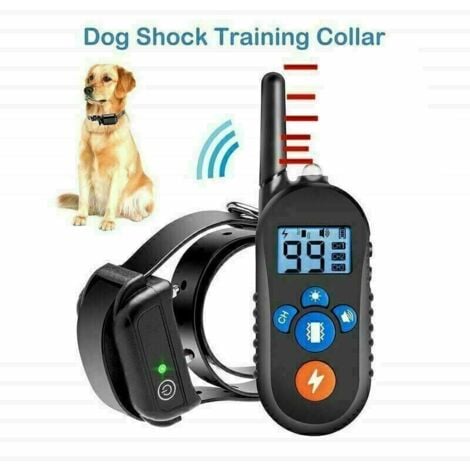 Collier de Dressage pour Chien, Collier Anti aboiement, Rechargeable avec 3 Modes Vibration/Choc/Beep Sonore, Récepteur imperméable et Télécommande de 800 mètres (noir)