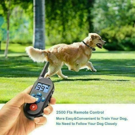 Collier de Dressage pour Chien, Collier Anti aboiement, Rechargeable avec 3 Modes Vibration/Choc/Beep Sonore, Récepteur imperméable et Télécommande de 800 mètres (noir)