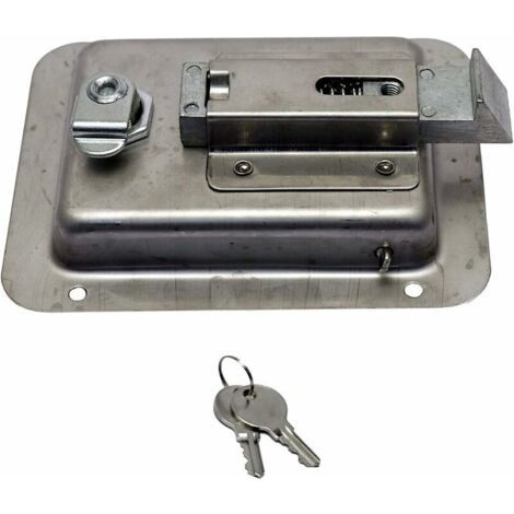 Lot De 2 Loquets à Ressort En Inox Avec Serrure Et Clés - Dimensions 14x10.8cm - Pour Portes De Remorque, RV, Coffres - Installation Facile