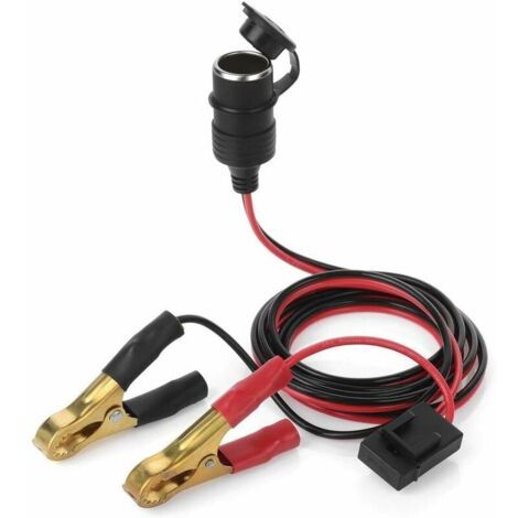 Allume-cigare fem 12 V 24 V, cable de charge d'extension de batterie de voiture de 0,6 m, connecteur de pince crocodile crocodile (1/5)