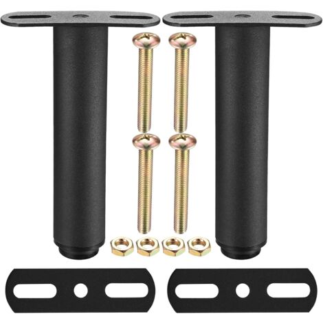 LAOA 2pcs Pieds de Lit Ajustables 18-33cm, Pieds de Meuble Rétractables, Pieds de Table, Pieds T-Forme en Métal, Support pour Sommier, Pieds Réglables en Hauteur pour Sofa, Lit, Armoire, Cabinet (1/5)