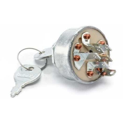 Contacteur à clé 6 bornes – Compatible moteurs Briggs & Stratton OHV – 3 positions – Remplace les références 672-770, 725-1396, 925-1396