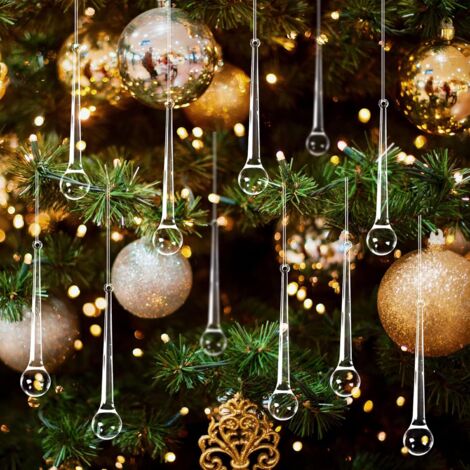 LAOA Lot de 40 pendentifs en Forme de Pomme de Glace en Acrylique pour décoration d'arbre de Noël (Gouttes de Glace) (1/5)