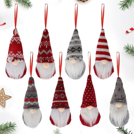 LAOA GNOME Père Noël (Lot de 8), Lutin Peluche 16 x 6 cm, Suédois, Poupée sans Visage,Décoration de Table Arbre de Noël Suspendue (1/5)