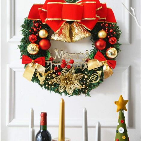 Couronne De Noël Lumineuse 30 Cm Avec 100 LED - 8 Effets, Piles Incluses - Décoration Porte Ou Mur - 3