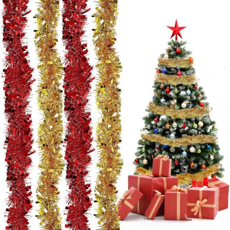 LAOA 4 Pièces Guirlande Noël, Guirlande Noel Sapin, Guirlande de Décoration Noël, pour Décoration de Fête de Noël Sapin Intérieures et Extérieures (1/5)