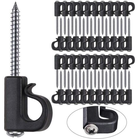 LAOA Lot de 40 crochets Q-Hanger, pour lumières de Noël avec vis cruciformes pour garage, fête du Nouvel An, extérieur avec câble à dégagement facile et lumières LED féériques, très résistants (1/5)