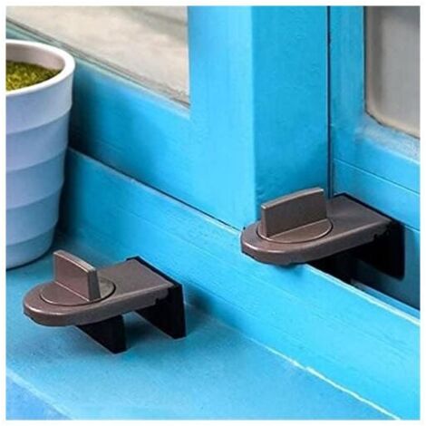 2 Pièces Fer Gris Verrou de Sécurité pour Porte Coulissante Arrêt de Fenêtre Coulissante (1/5)