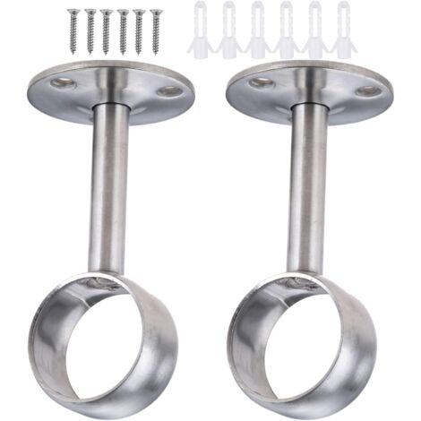 LAOA 32mm Supports de tringles à rideaux, Support de Bride de Douille en acier inoxydable, Accrocher le tige de penderie robuste avec vis, pour salle de bain, cuisine, armoire (1/5)