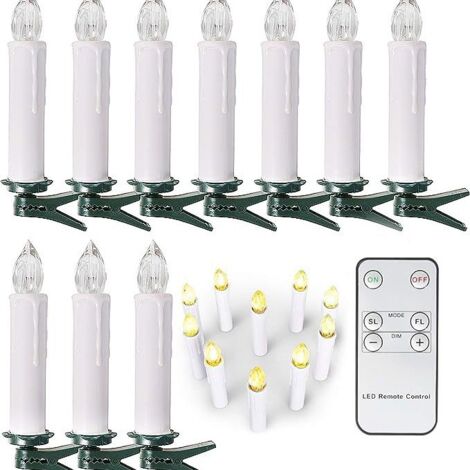 LAOA Bougies de Sapin de Noël Lot de 12, Bougies LED Flottantes sans Flamme à Piles et Télécommande avec Pince, Bougies Lumières d'Arbre de Noël Décoration à la Maison pour Fête- Blanc Chaud (1/5)