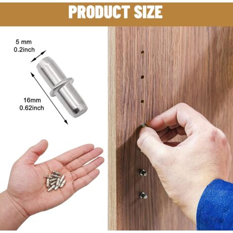 Lot De 150 Goupilles De Support Pour étagères - 5mm, Nickelées, En Fer - Idéal Pour Consoles Et Taquets Bois