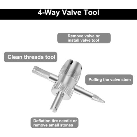 Outil Démonte-Valve Pneu + 5 Valves Américaines – Kit Réparation Voiture Moto Vélo