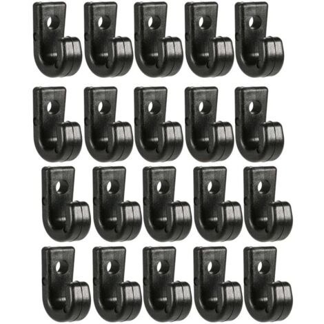 LAOA Lot de 50 crochets de fixation en nylon noir pour kayak et accessoires marins (1/5)