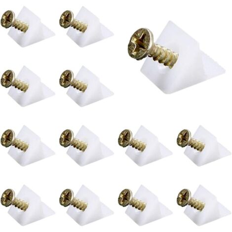 YMDZ 100 Pcs Fixation Tiroir Connecteur Arrière Stabilisateurs Fixation Etagere Armoire Fond de Tiroir Réparer Les Cales pour Meubles, Bibliothèques, Tiroirs, Armoires (Avec Vis) (1/5)