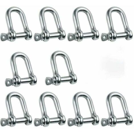 M5 Manille inox Droite Bracelet Acier Inoxydable，（10pcs） (1/5)