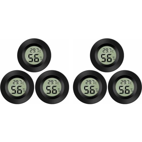 6-Pack Hygromètre Thermomètre Numérique LCD Moniteur Humidimètre Jauge pour Humidificateurs Déshumidificateurs Serre Sous-Sol Babyroom Hygromètre,Thermomètre (1/5)