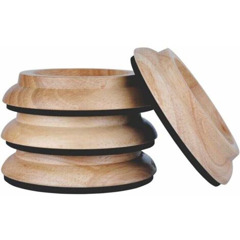 Lot de 4 coupelles en bois dur - Tampons de protection pour pieds de meuble Chêne naturel (1/5)