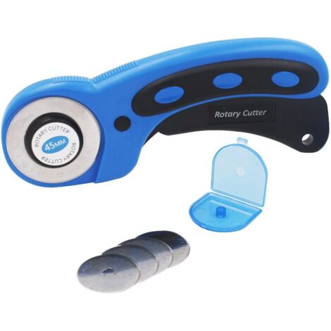 LAOA Cutter Rotatif, 5 Lame de Recharge Diamètre 45 mm Cutter Circulaire Mécanisme de Protection IntégréeUtilisé comme : Coupeur de Tissu, Coupeur de Papier, Coupe de Tissu et de Cuir. (1/4)
