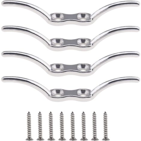 LAOA 4pcs Taquets de Corde de Bateau en Acier Inoxydable 316 de 2,5 Pouces pour Arrimage du Bateau, Attacher Montage Inclus 8 Vis (1/5)