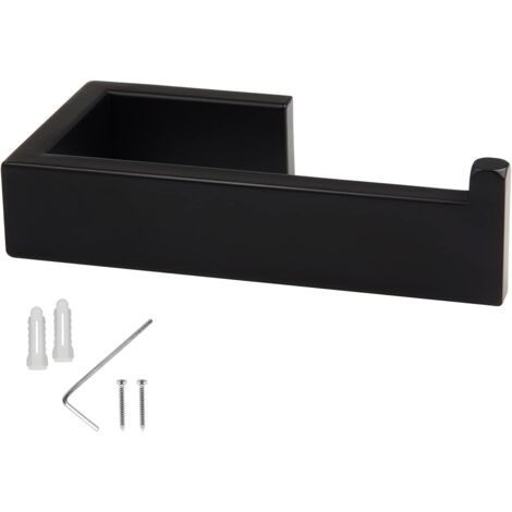 LAOA Porte-Papier Toilette 14,5cm Support de Papier Toilette Noir Mural Acier Inoxydable 304 Finition Brossée Porte-Papier Hygiénique pour Salle de Bain et Cuisine (1/5)