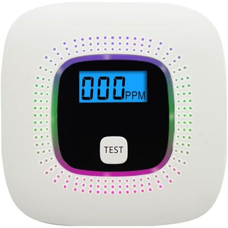 LAOA Détecteur de Monoxyde de Carbone, avec Affichage numérique et Fonctionnement sur Batterie remplaçable, Détecteur de CO, avec Bouton de Test et Voyant d'état LED (1/5)