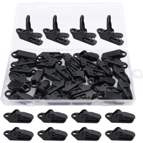 LAOA 30 Pièces Clips de Bâche, Auvent Clips, Tente en Plastique Tente Snaps, Tente Clip, pour Camping Canopy Noir Clips de Bâche Auvents pour Activités de Plein Air (1/5)