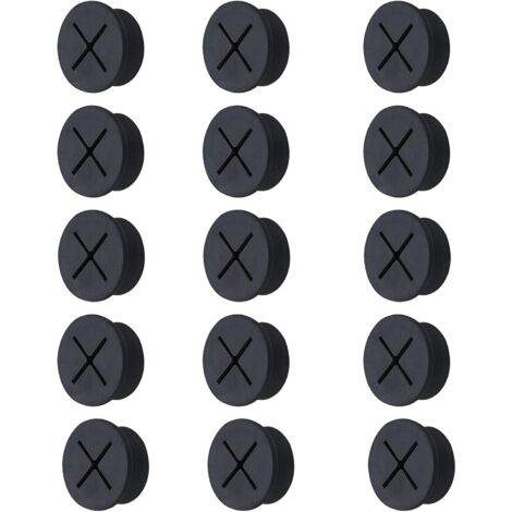 Passe Câble en Silicone, Oeillets de Trou de Câble, Couvercle de Trou de Câble, Câble Oeillet, Passe Câbles en Plastique, Trou Passe Câbles Ronds, pour Les Bureaux Couvercle Trou Rangement, 15 Pièces (1/5)