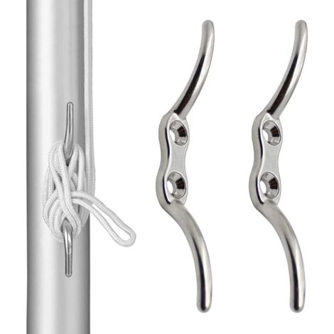 Taquet Bateau, Taquet D'amarrage, Crochet à Taquet, Taquet Amarrage, Accessoires D'amarrage de Bateau de Crochet de Taquet de Corde de Mât de Drapeau pour Bateaux Yachts, Mât de Drapeau, 2 Pack (1/5)