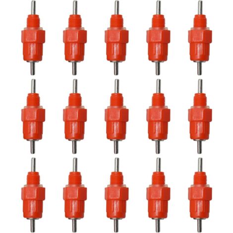 Buveurs Automatiques, Eau Mamelons Abreuvoirs, Abreuvoir de Volaille, Automatique Tétine Abreuvoir, pour Poulet Canard Volaille,15 Pcs (1/5)