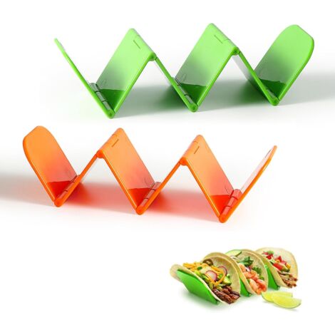 2 Pièces Plateau à Tacos, Support à Tortilla en Plastique, Support Taco Réutilisable, Support à Crêpes, pour Restaurant, Pique-Nique, Fête (1/5)