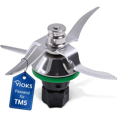 Couteau Thermomix TM5 – Lame en acier inoxydable 132mm – Compatible robot de cuisine – Broyage et émoussage efficaces
