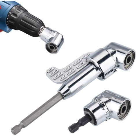 LAOA 2PCS 105° 1/4 Pouce Adaptateur pour Perceuse à Angle Droit avec Tournevis à Tige Hexagonal Perceuse de Extension, Support de Bit, Tournevis à Angle Droit Attaché au Support de Bit Magnétique (1/5)
