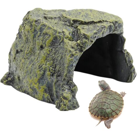 LAOA Grande Cachette pour Reptile Résine Abri pour Reptiles Tortue Cachette Abri Reptile Habitat DéCoration Aquarium Terrarium DéCoration pour Tortue LéZard Serpent Amphibiens