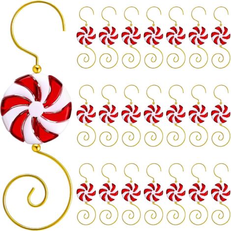 Lot de 20 crochets pour décorations de Noël, crochets pour décorations de bonbons, crochets pour décorations de fil de perles de bonbons, cintres pour décorations de Noël, cintres pour décorations d'a (1/5)