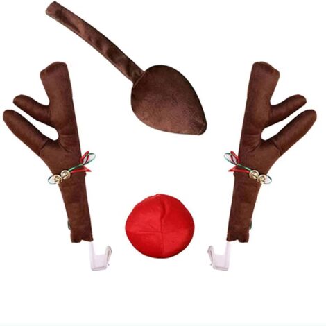 LAOA Décoration Noël Renne Voiture,Voiture Costume de Renne,Voitures Rennes de Noël,Reindeer Antlers Car Kit,Décoration de Renne Voiture,Décoration de Noël,pour Décoration de Voiture de Noël (1/5)