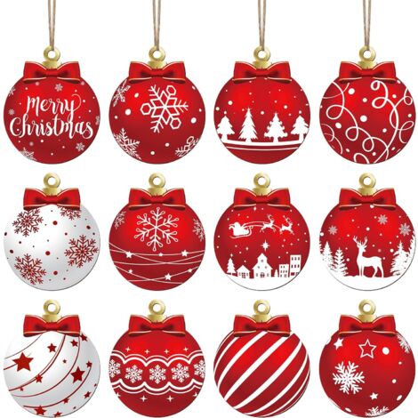 Boule de Nol de 9 cm, 12 boules de sapin de Nol en plastique incassable, décorations d'arbre de Nol, boules de Nol, pendentifs suspendus, décoration de fête, festival (1/4)