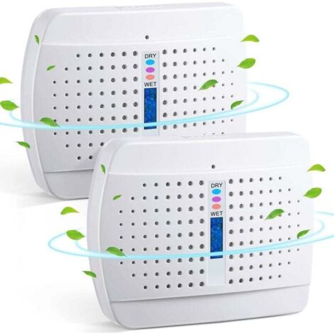 Petit Déshumidificateur rechargeable, portable, absorbeur d'humidité à haute efficacité pour placard, 2 pièces, blanc (1/5)